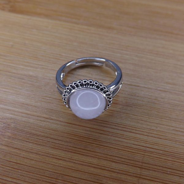 Bague ronde en Quartz Rose