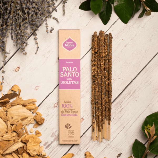 Encens artisanal Palo Santo avec Violettes