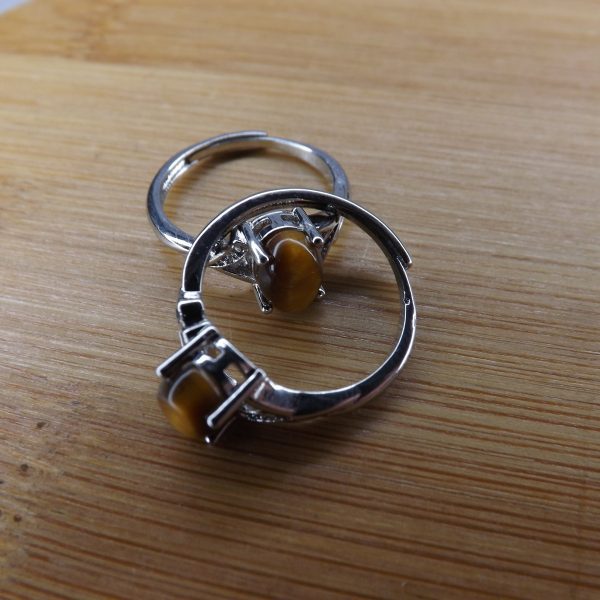 Bague ovale en Oeil de tigre