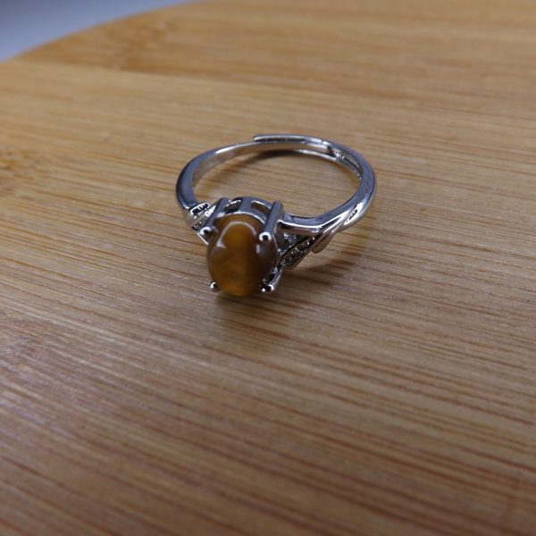 Bague ovale en Oeil de tigre
