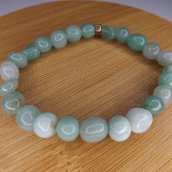 Bracelet Aventurine Verte – Perles roulées 8mm