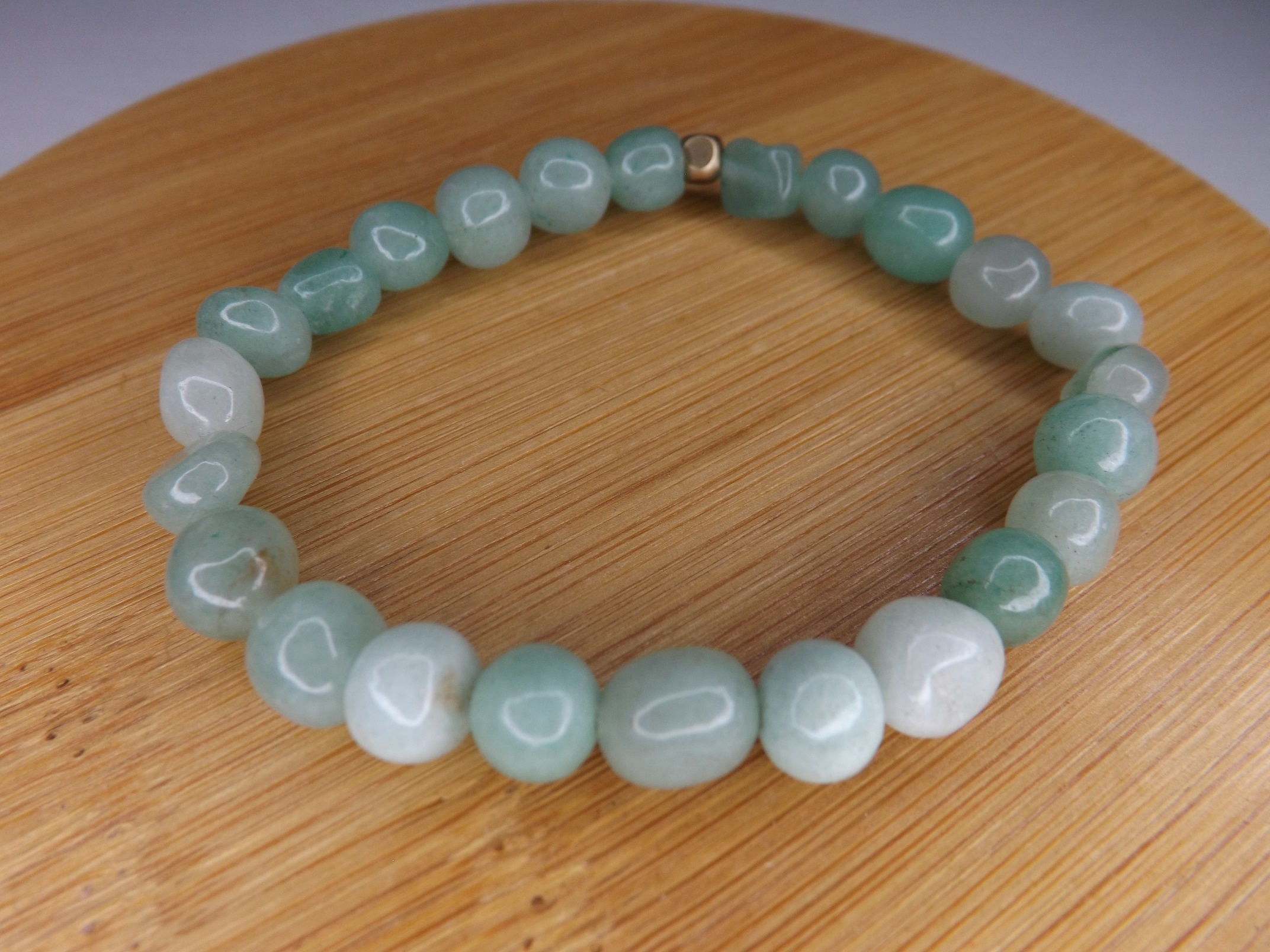 bracelet pierre roulée aventurine verte 8mm brésil