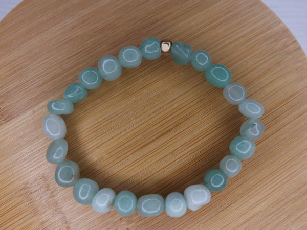 bracelet pierre roulée aventurine verte 8mm brésil