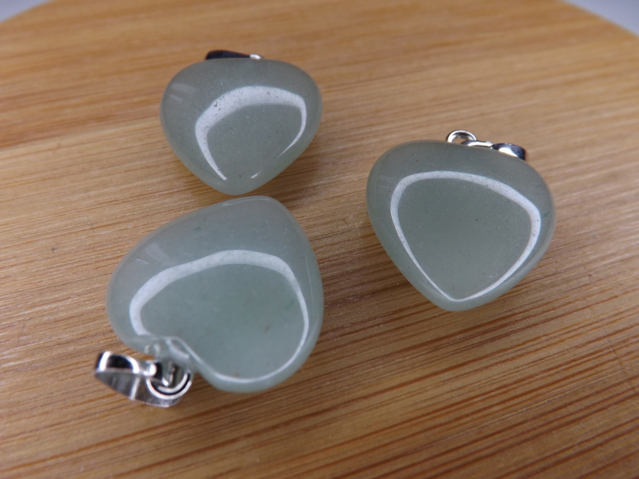 pendentif forme coeur aventurine verte 20mm pierre naturelle non teintée