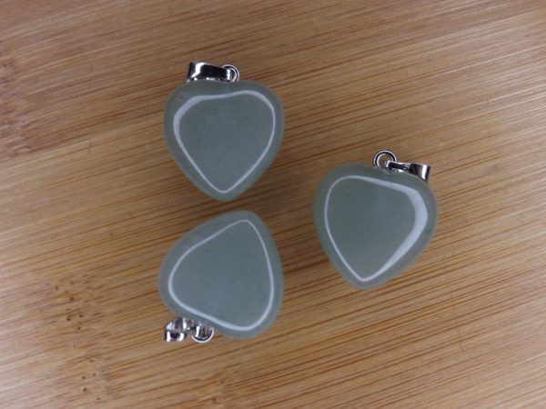 pendentif forme coeur aventurine verte 20mm pierre naturelle non teintée