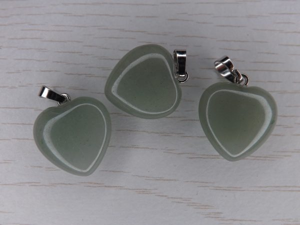 pendentif forme coeur aventurine verte 20mm pierre naturelle non teintée