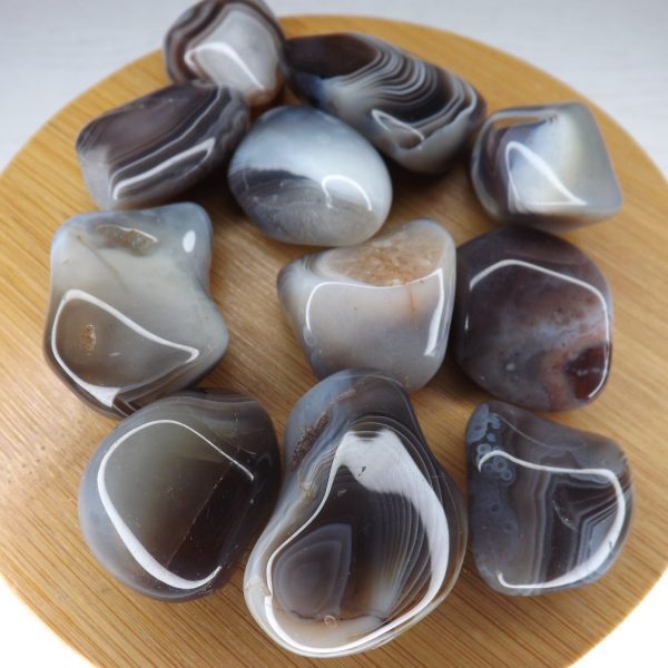 Pierre roulée Agate du Botswana A – Taille 2-3cm