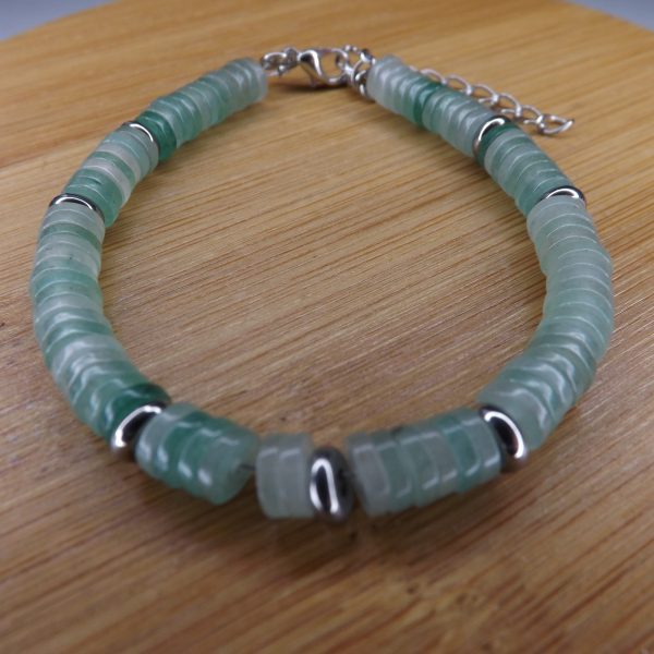 Bracelet Aventurine Verte Disque Heishi – Perles 6mm