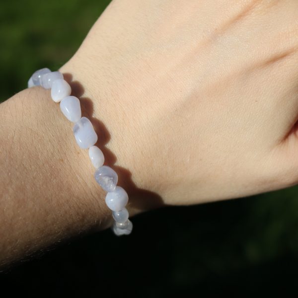 Bracelet Calcédoine Bleue – Pierre roulées 6mm A