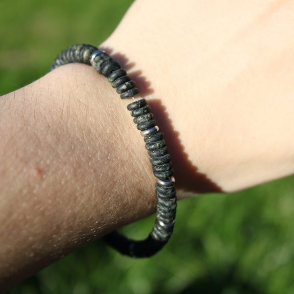 Bracelet Jaspe Kambaba mat Disque Heishi – Perles 6mm