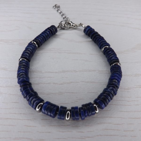 Bracelet Lapis Lazuli Disque Heishi – Perles 6mm