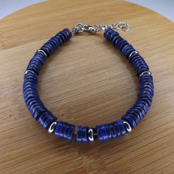 Bracelet Lapis Lazuli Disque Heishi – Perles 6mm