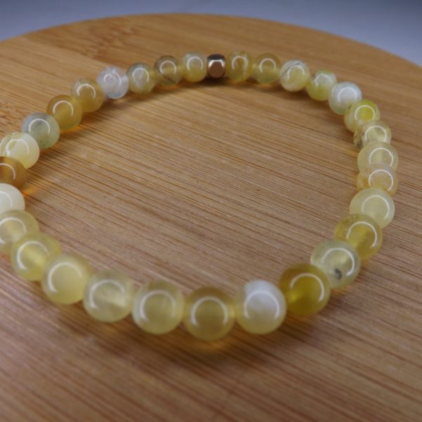 Bracelet Opale jaune – Perles 6mm