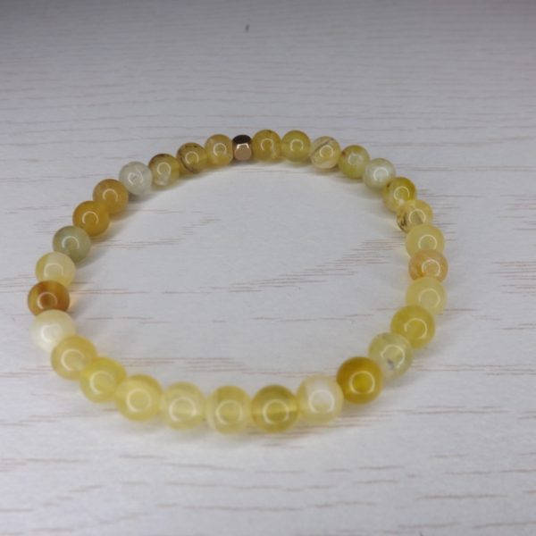 Bracelet Opale jaune – Perles 6mm