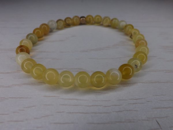 bracelet pierre boule opale jaune Australie 6mm
