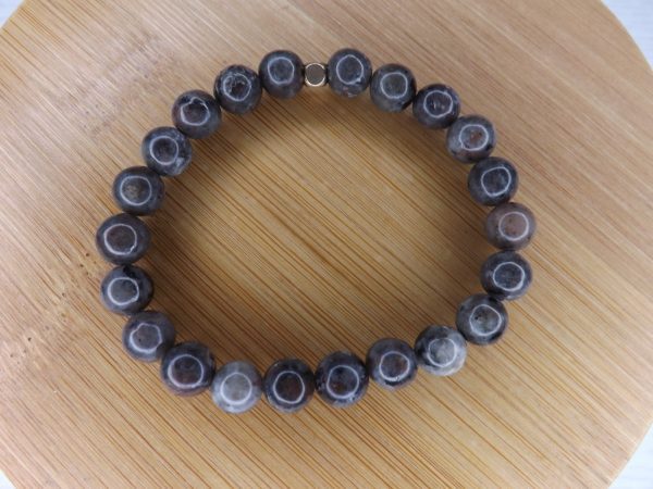 bracelet pierre boule syénite fluorescente 8mm