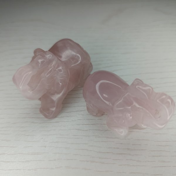 Éléphant en Quartz Rose qualité A