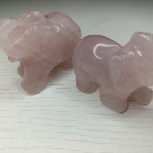 Éléphant en Quartz Rose qualité A