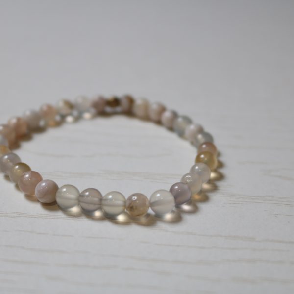 Bracelet Agate Fleur Cerisier – Perles 6mm