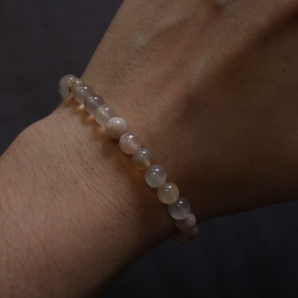 Bracelet Agate Fleur Cerisier – Perles 6mm