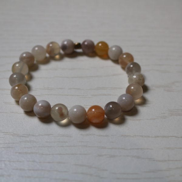 Bracelet Agate Fleur Cerisier – Perles 8mm