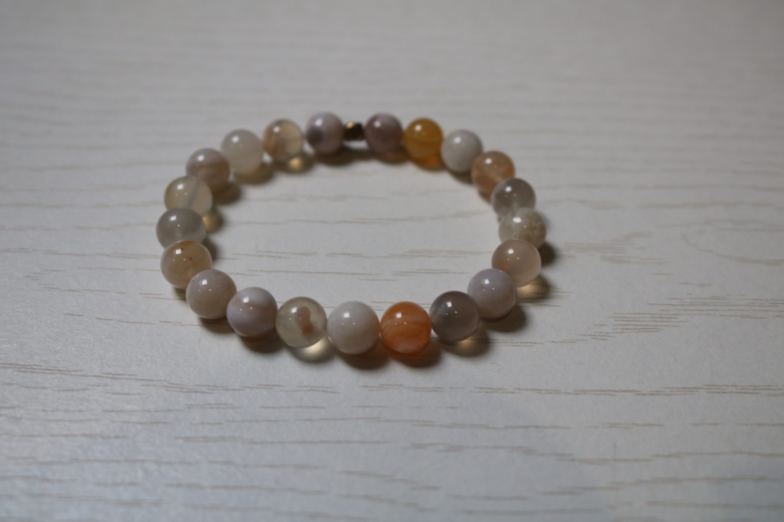 bracelet agate fleur cerisier 6mm madagascar