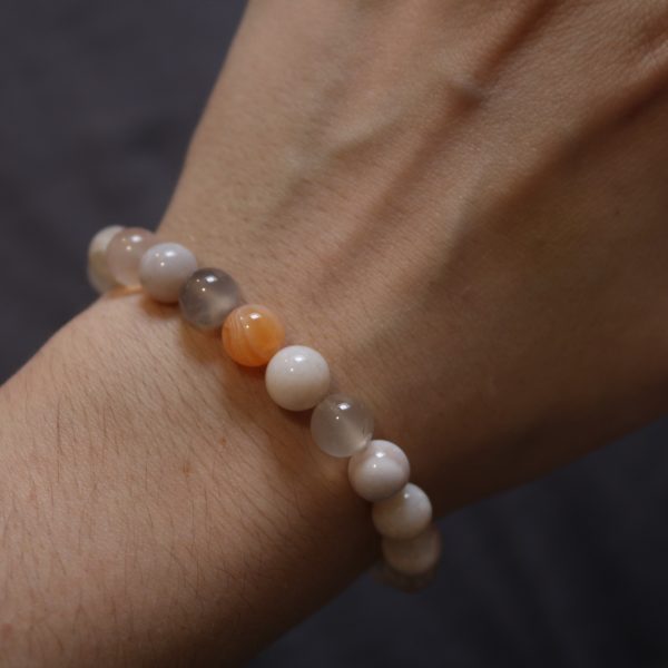 Bracelet Agate Fleur Cerisier – Perles 8mm