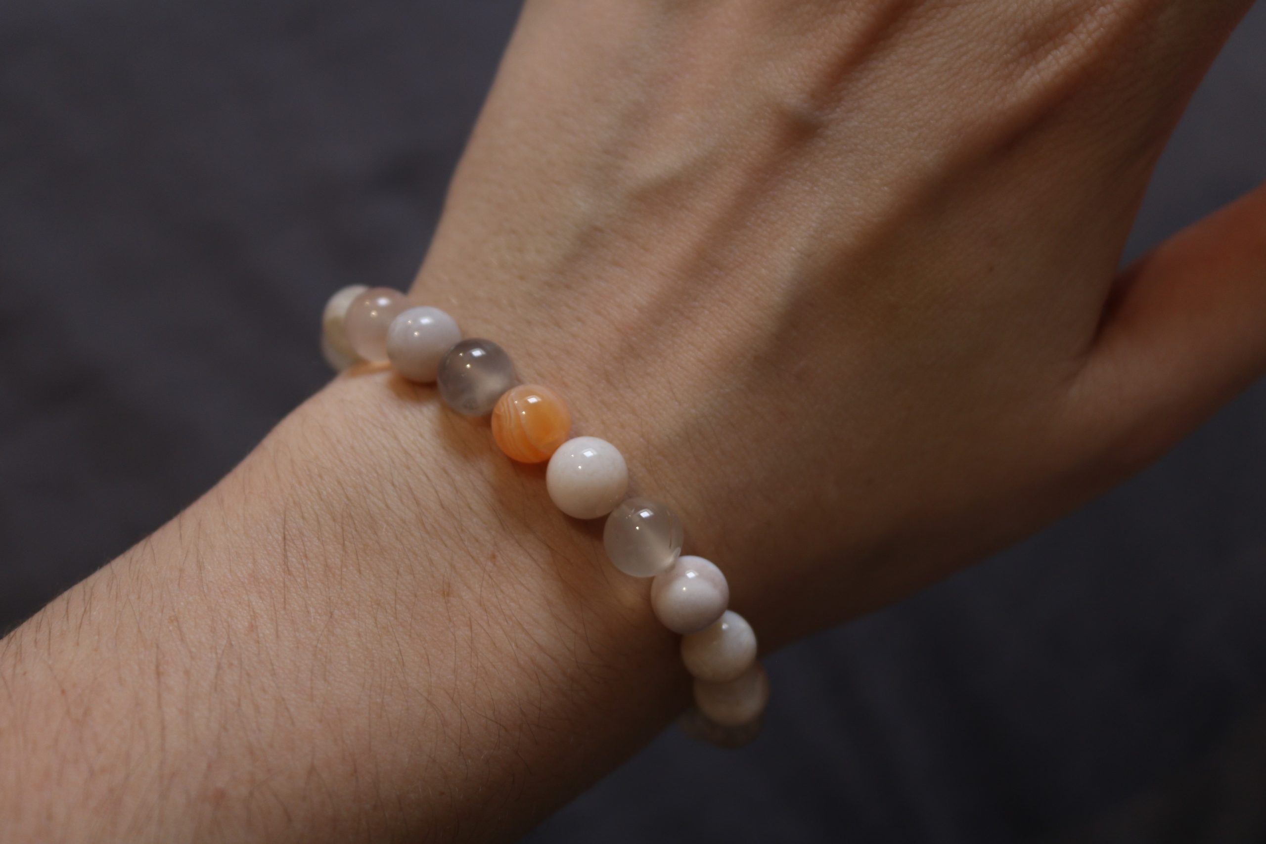 bracelet agate fleur cerisier 6mm madagascar