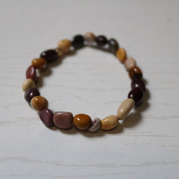 Bracelet Jaspe Mokaïte – Perles roulées 6mm