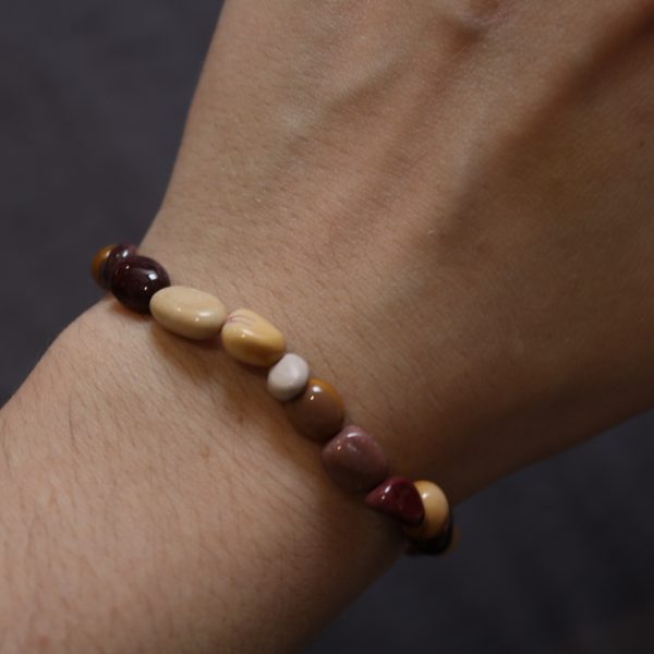 Bracelet Jaspe Mokaïte – Perles roulées 6mm