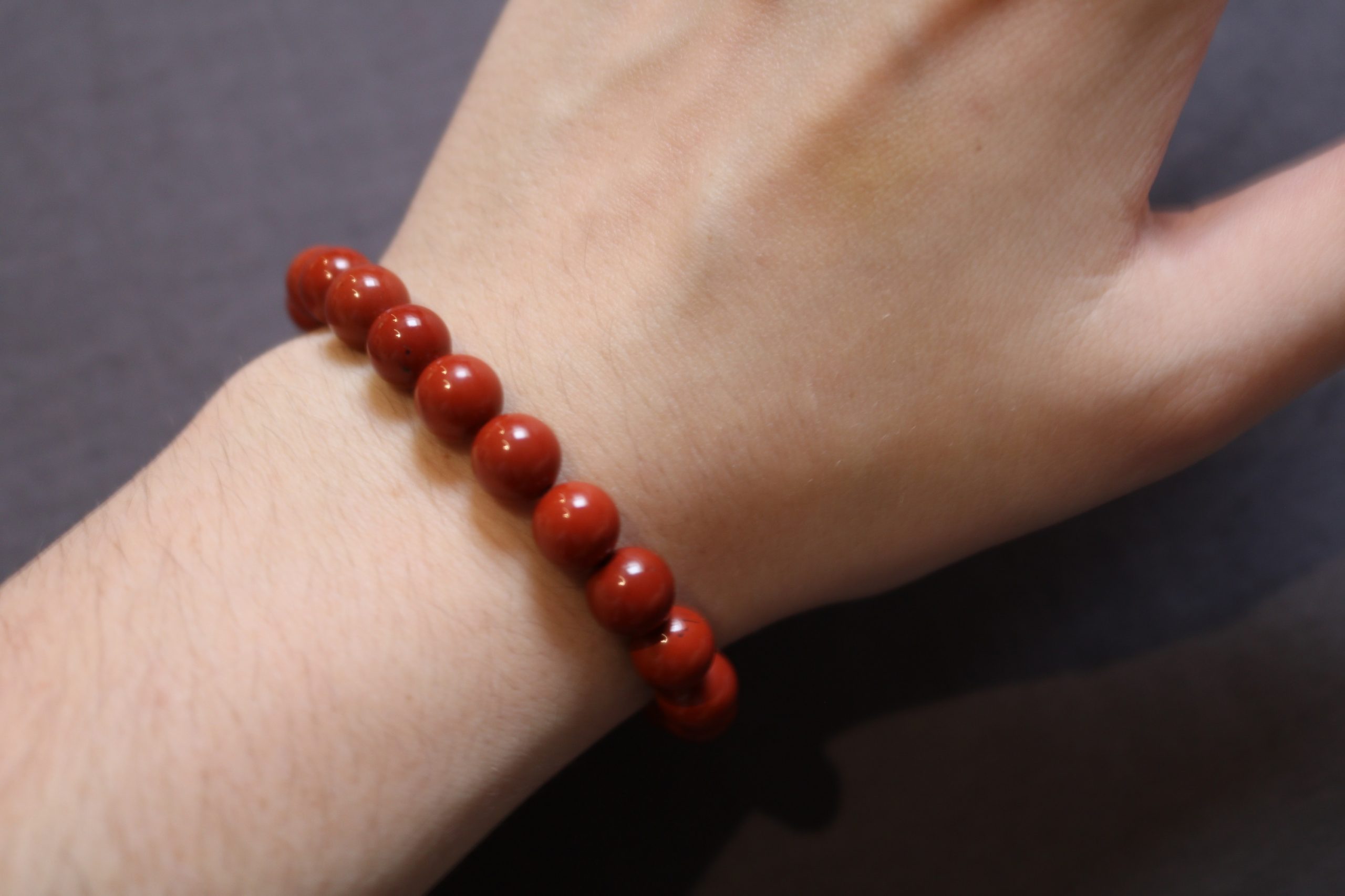 bracelet jaspe rouge AA Afrique boules perles 8mm