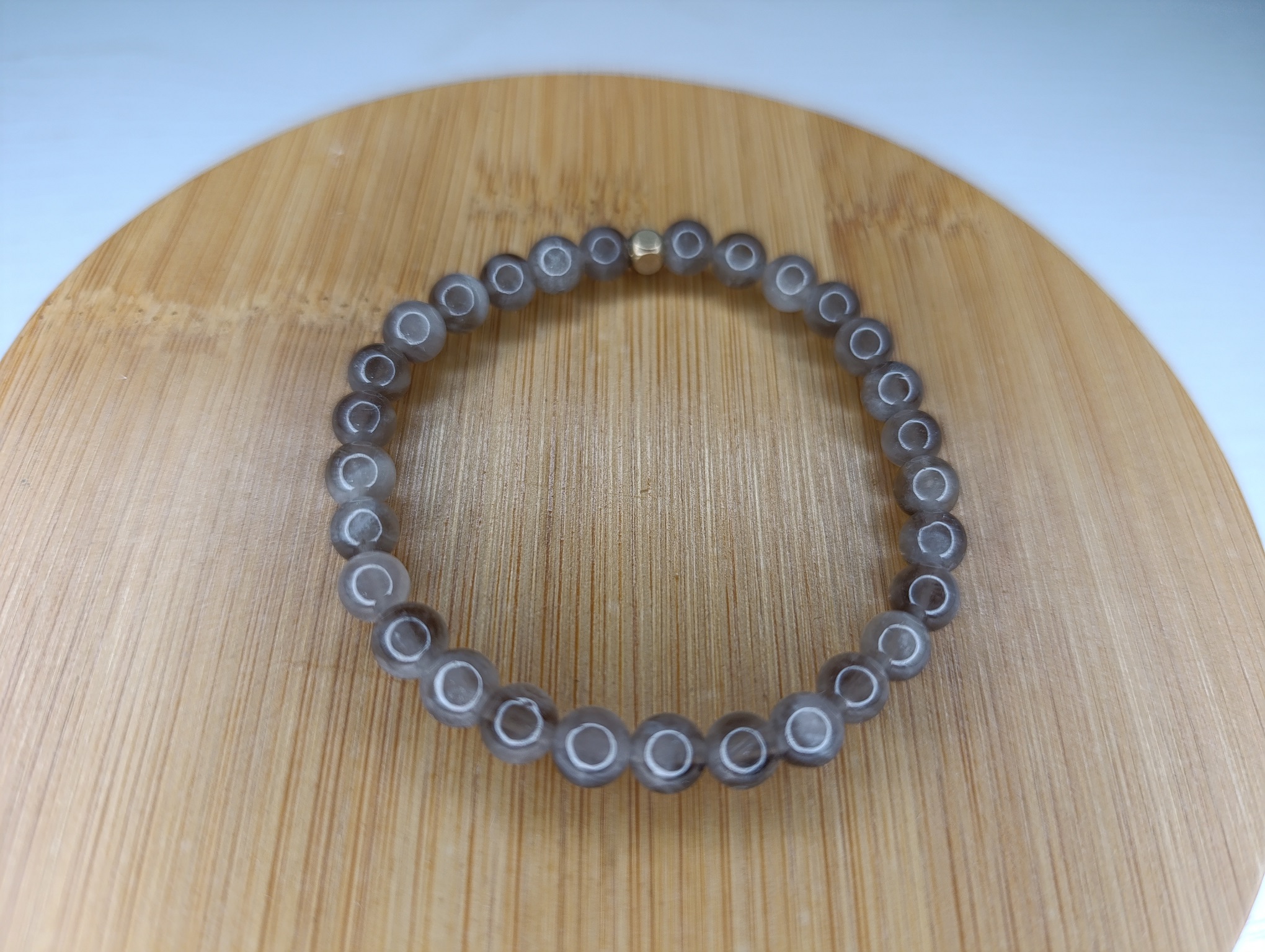 quartz fumé perles boules 6 mm gris transparent