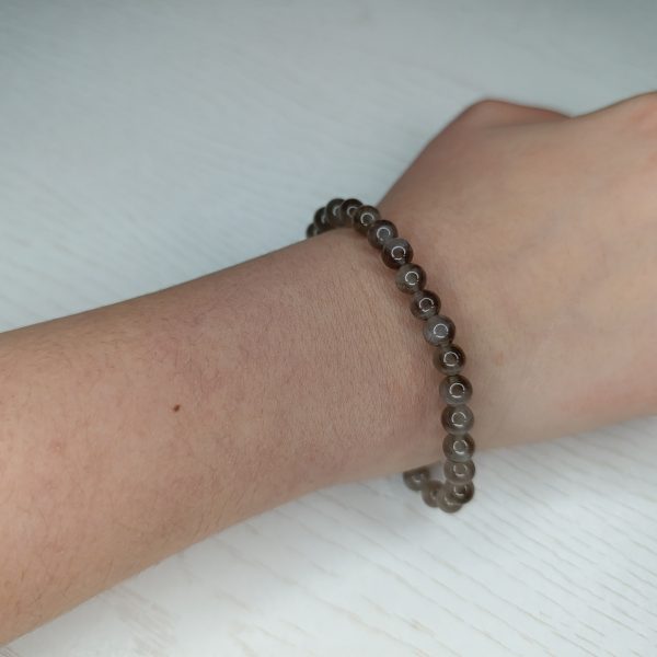 Bracelet Quartz Fumé – Perles 6mm – AB