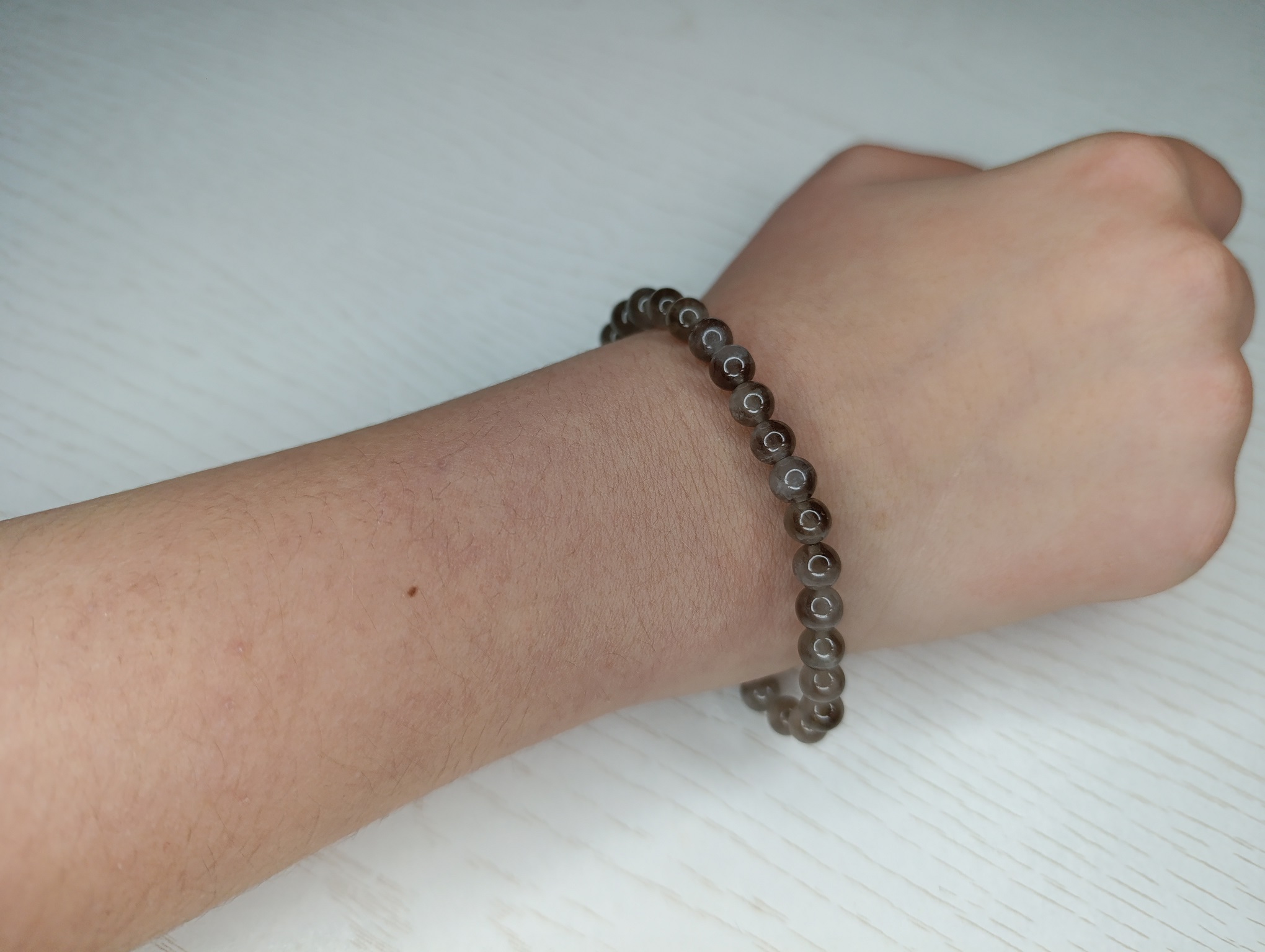 quartz fumé perles boules 6 mm gris transparent