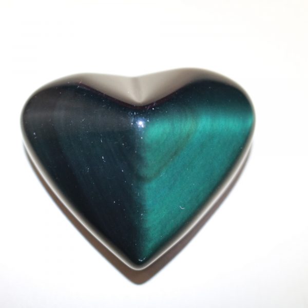 Galet forme cœur Obsidienne Œil Céleste AA 50mm