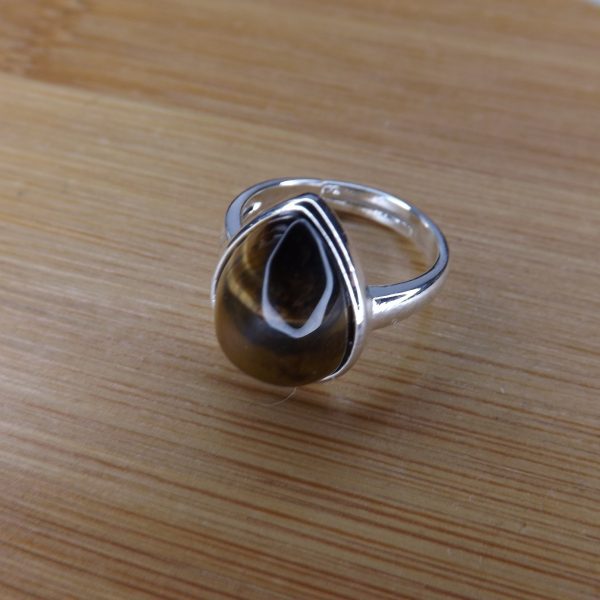Bague goutte en Oeil de tigre