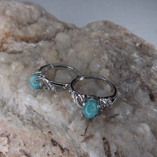 Bague ovale en Amazonite