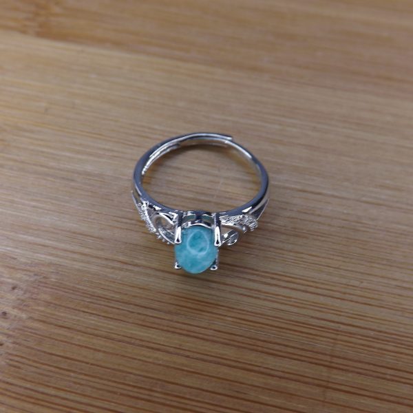 Bague ovale en Amazonite