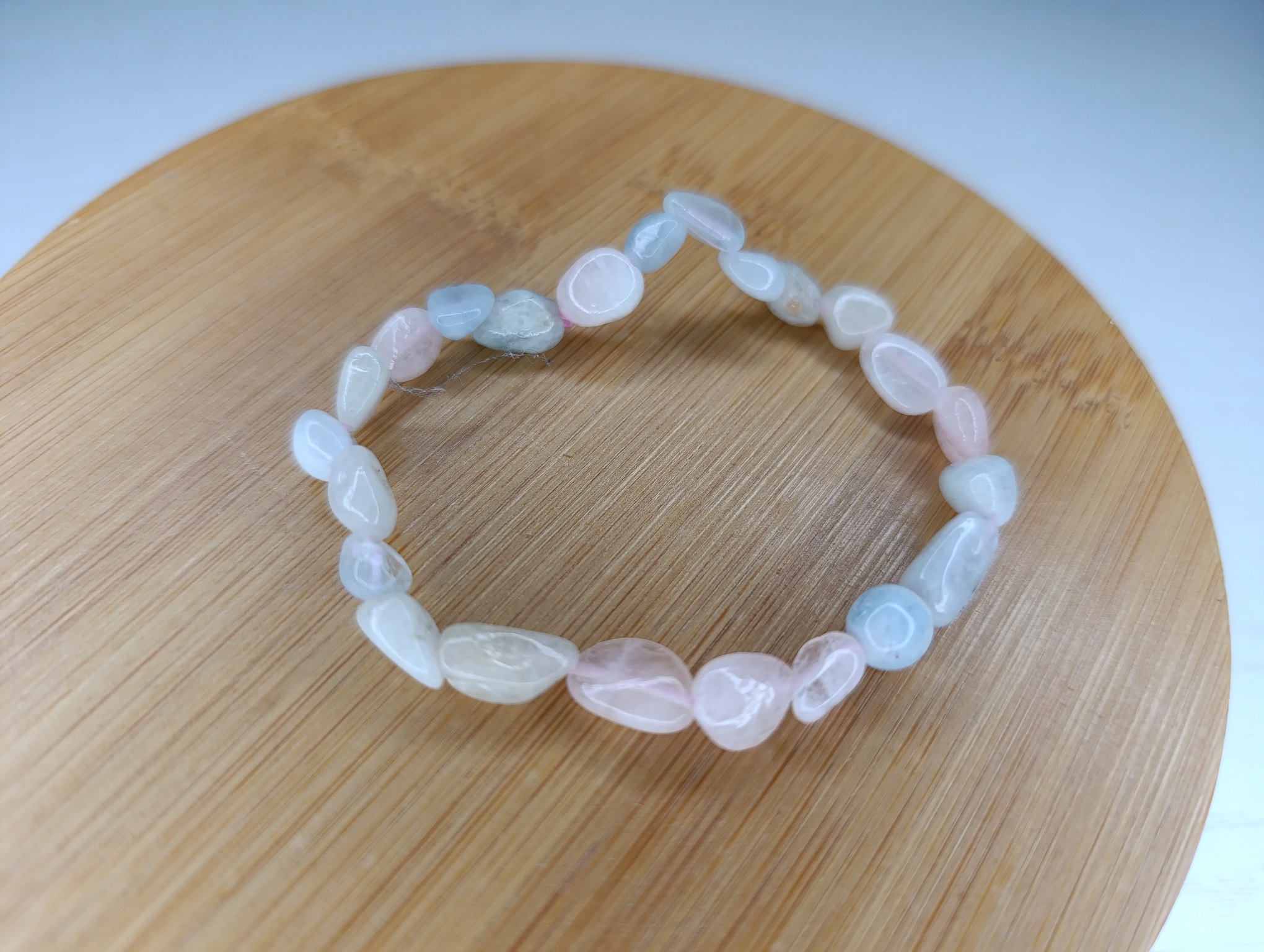 bracelet en béryls vert bleu rose boule roulee qualité A+ pierre naturelle brésil