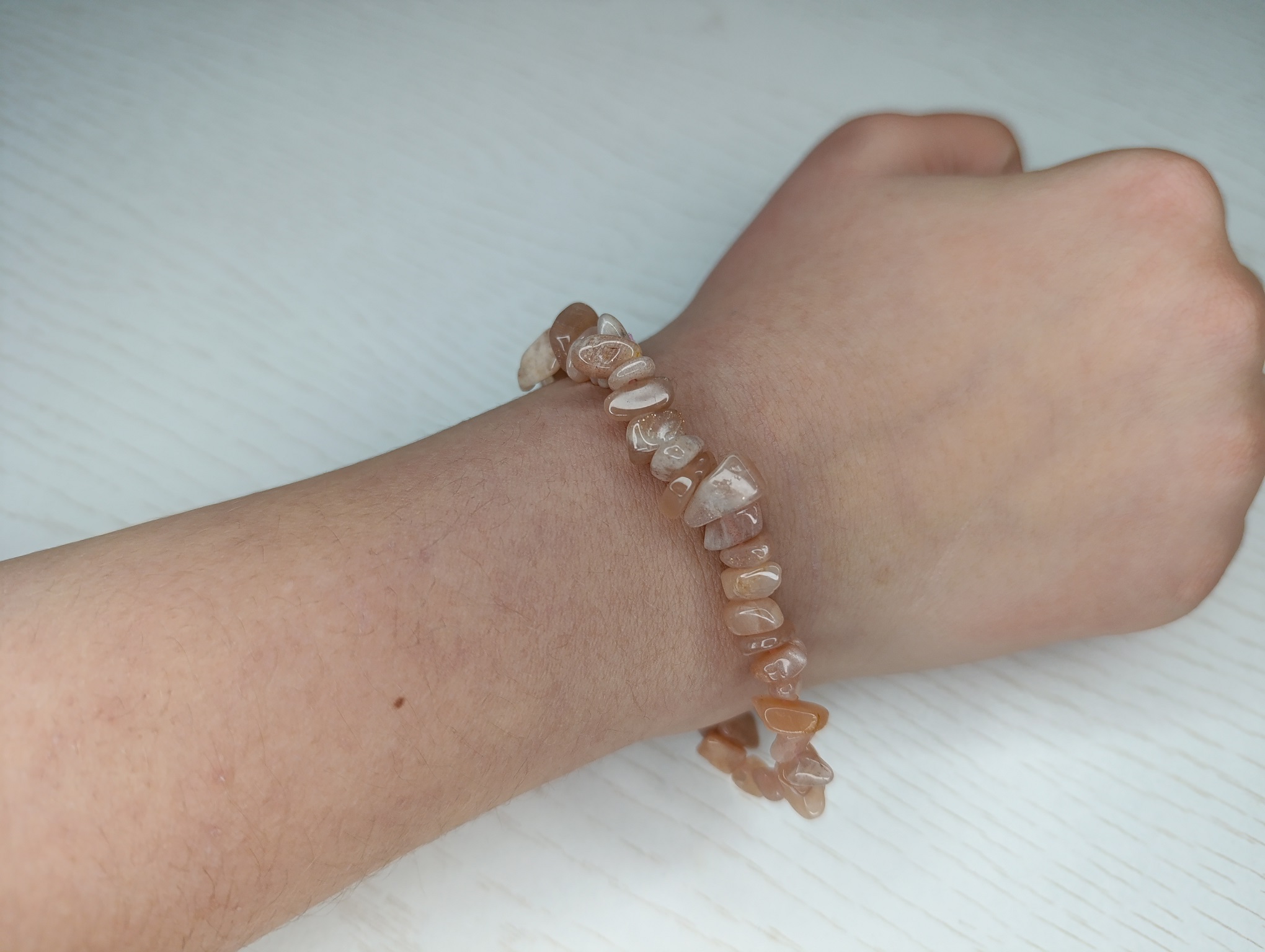 bracelet pierre de lune rose baroque