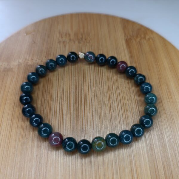 Bracelet Jaspe Héliotrope – Perles 6mm A