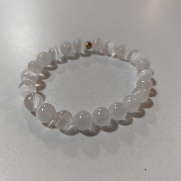 Bracelet Sélénite – Perles 8mm Maroc A