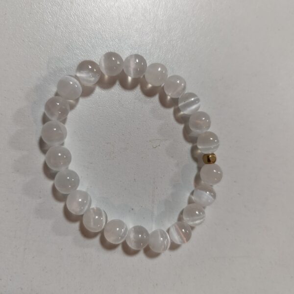 Bracelet Sélénite – Perles 8mm Maroc A