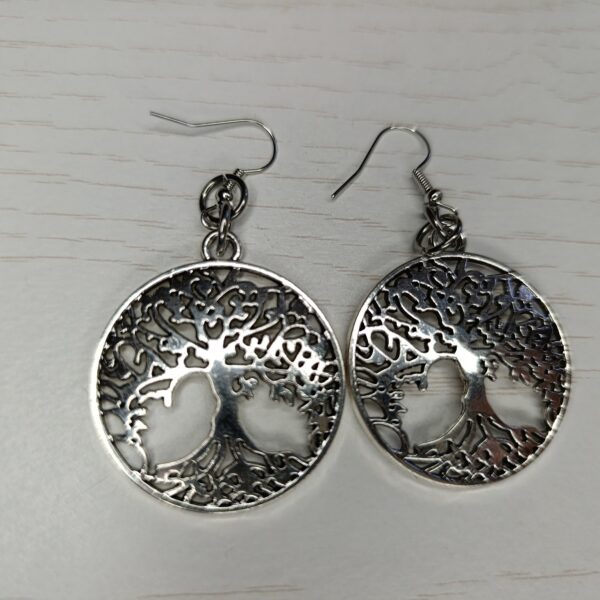 Boucles d&rsquo;oreilles Arbre de Vie Rond 3.4cm
