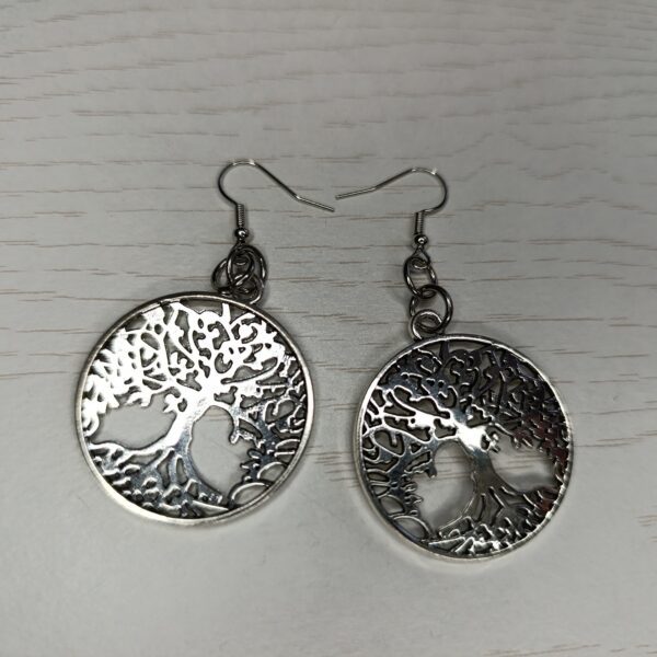 Boucles d&rsquo;oreilles Arbre de Vie Rond 3.4cm