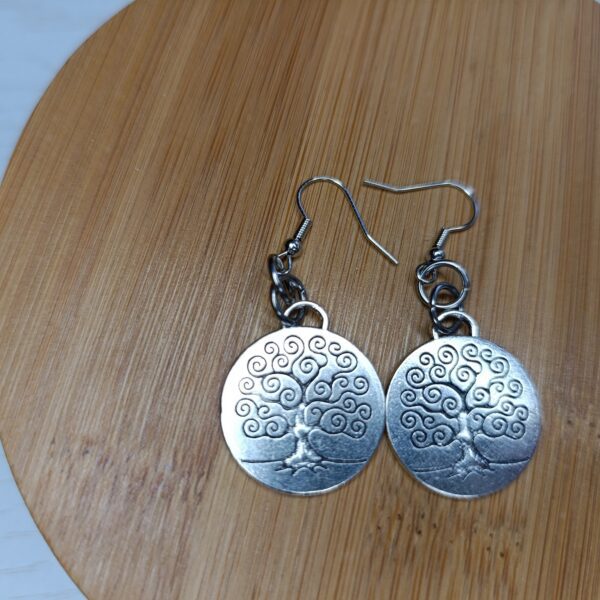 Boucles d&rsquo;oreilles Arbre de Vie Rond 2.2cm