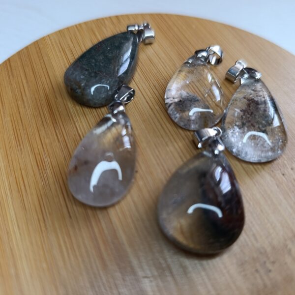 Pendentif en Lodolite – Quartz Garden – Goutte