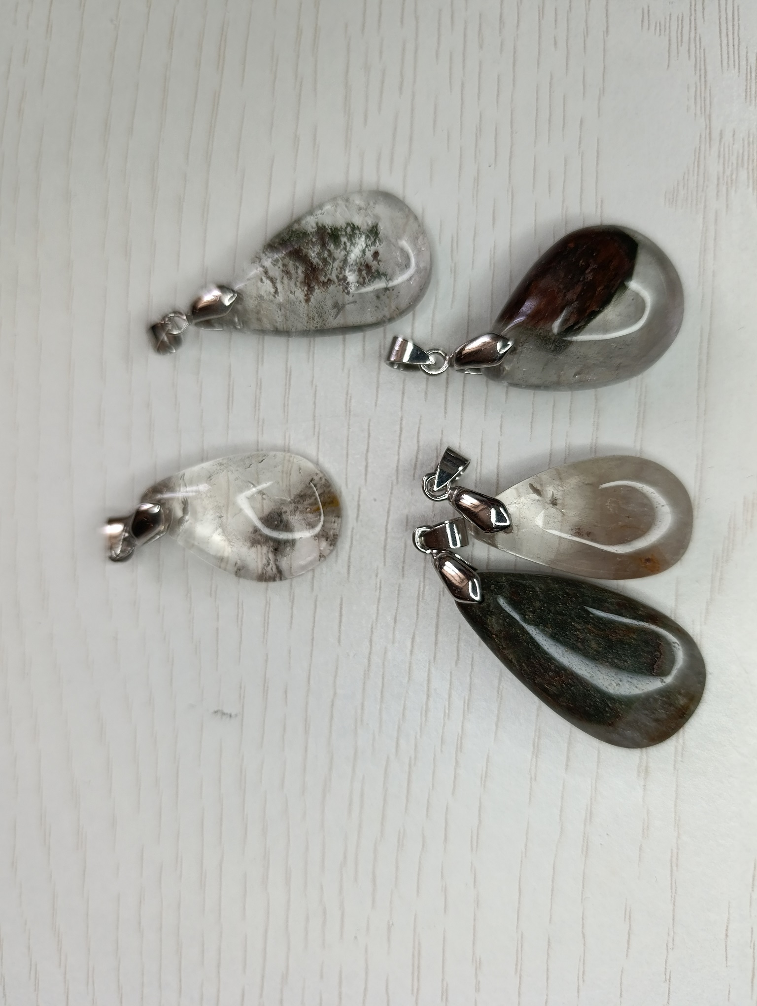 Pendentif en goutte lodolite quartz garden