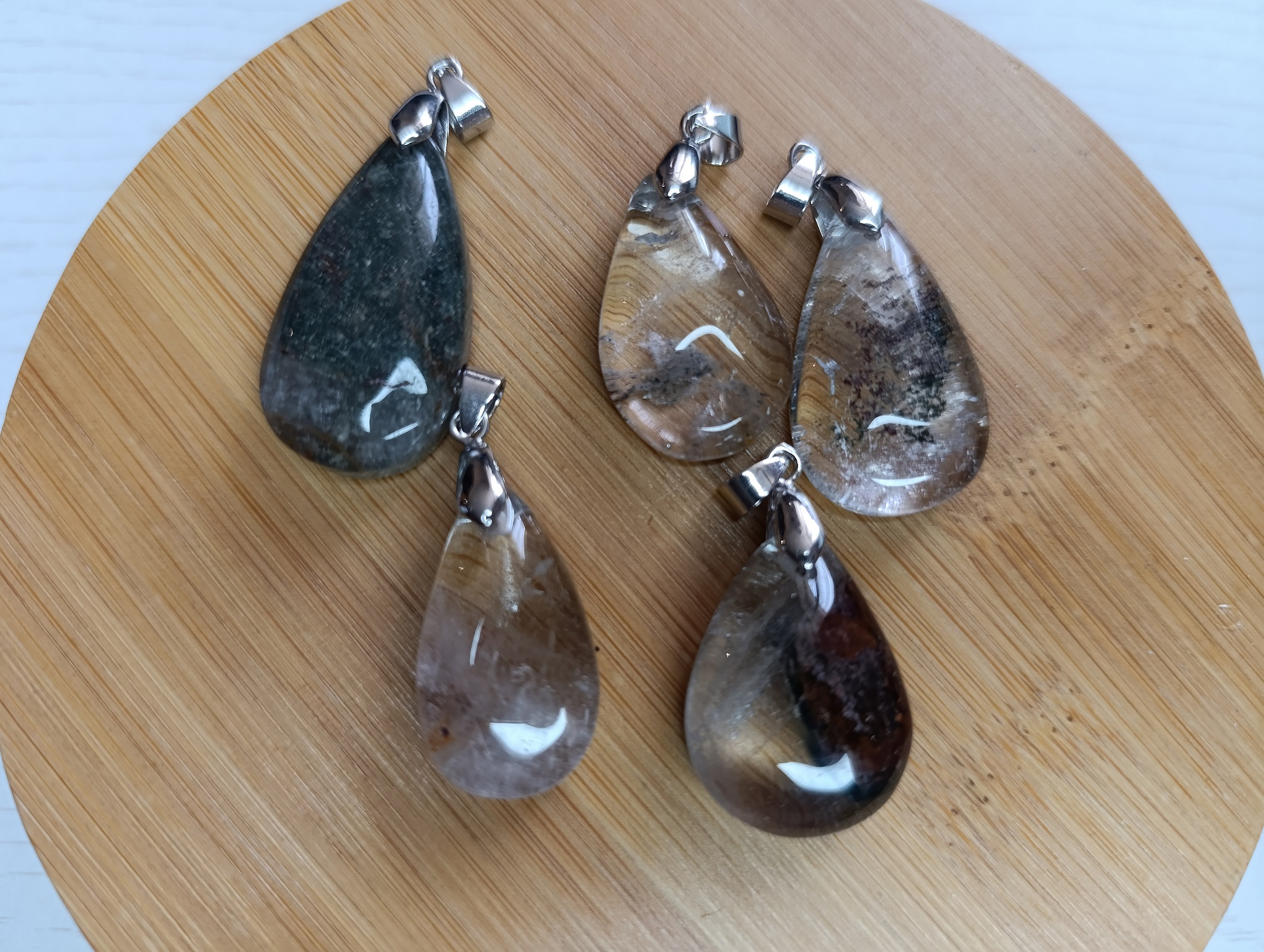 Pendentif en goutte lodolite quartz garden