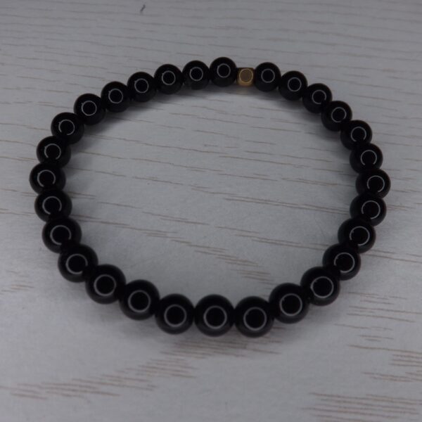 Bracelet Agate Noire ou Onyx – Perles 6mm
